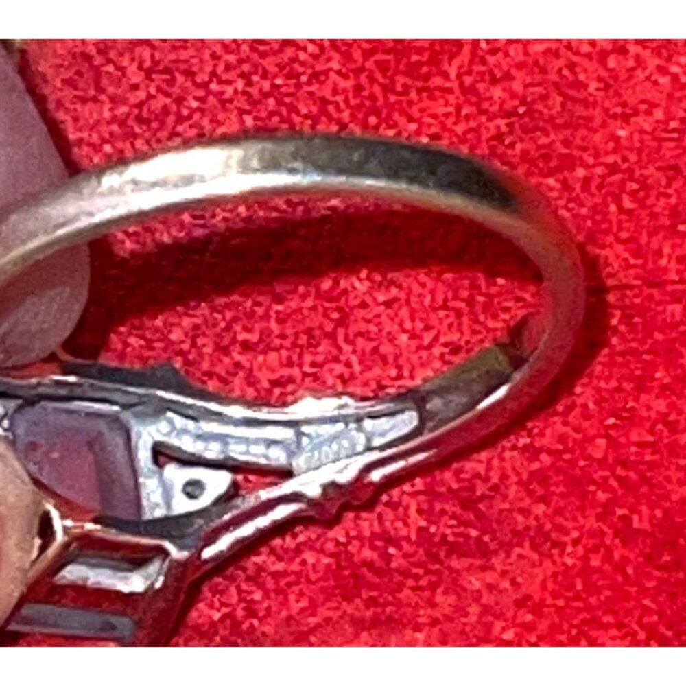 14k white Gold Aquamarine and Diamond Ring Signed Stunning Gift! Please Read - Picture 4 of 13